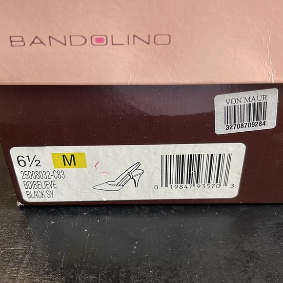 Bandolino Black sling back black patent pumps 2 in heel Size 6.5M - Picture 5 of 6